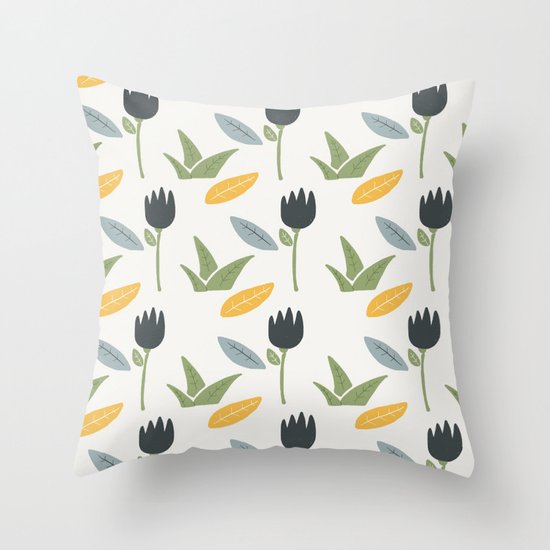 Floral Pattern Throw Pillow