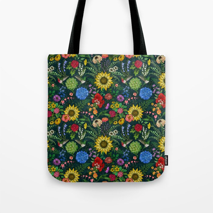 Wildflower Hummingbird Garden Tote Bag