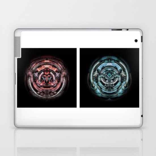 The caterpillar machinery red and cyan brothers Laptop & iPad Skin