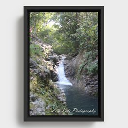 beautiful waterfall and swimming hole Framed Canvas