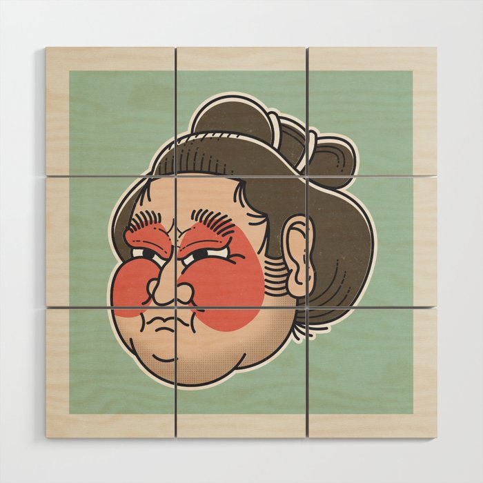 Sumo Face Wood Wall Art
