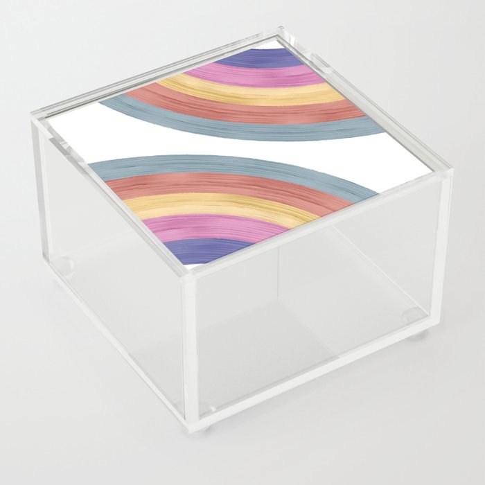 Double Retro Rainbow  Acrylic Box