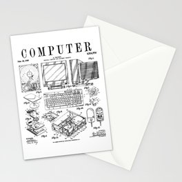 Computer Gamer Geek Vintage IT PC Hardware Patent Print Stationery Card