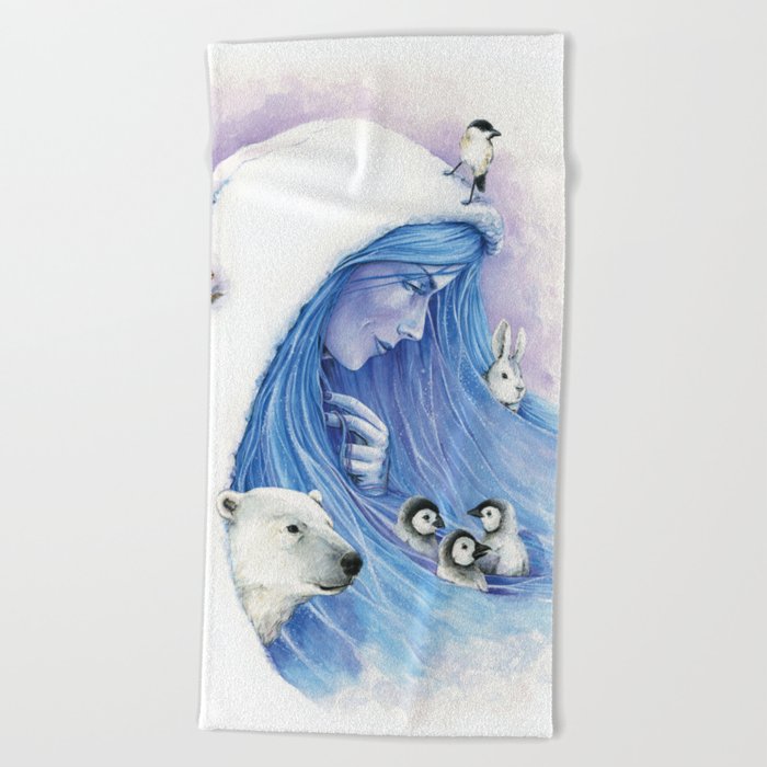 Lady Winter / Dame Hiver Beach Towel