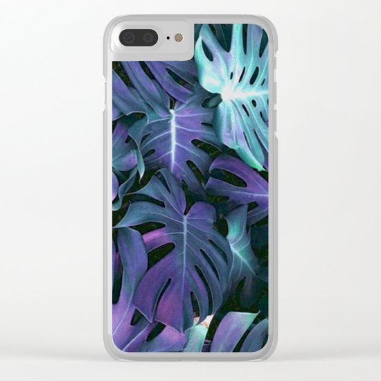 Monstera Blues Clear iPhone Case