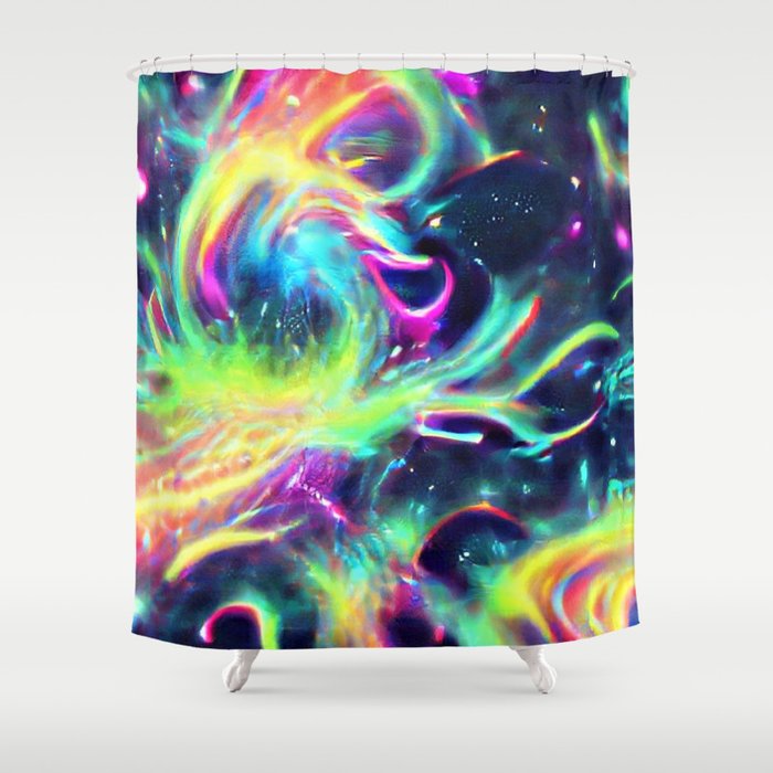 Neon Galaxy Shower Curtain