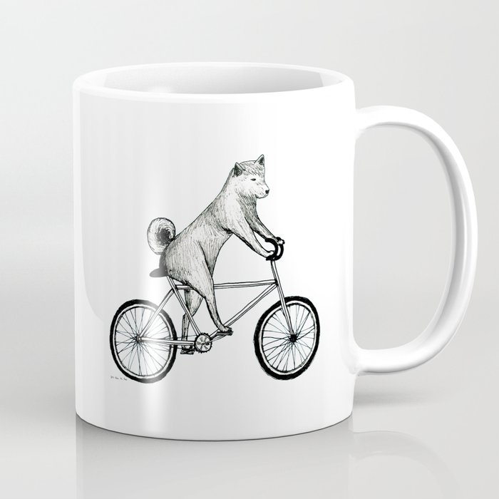 Shiba Bike BW Coffee Mug
