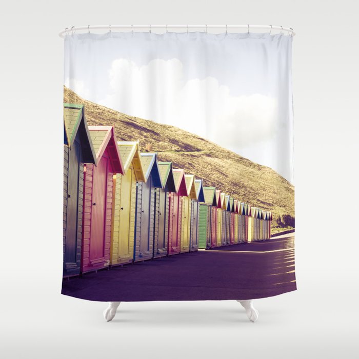 Colourful Beach Huts At The Seaside Shower Curtain By Constantinstanciu Society6