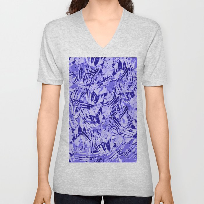 Zebra Shells Violet V Neck T Shirt