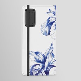 hand drawn illustration of iris flowers Android Wallet Case