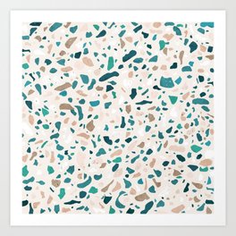 Terrazzo Turquoise Pattern Art Print
