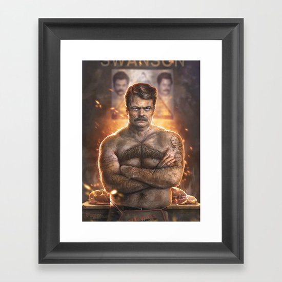 Ron ****ing Swanson Framed Art Print