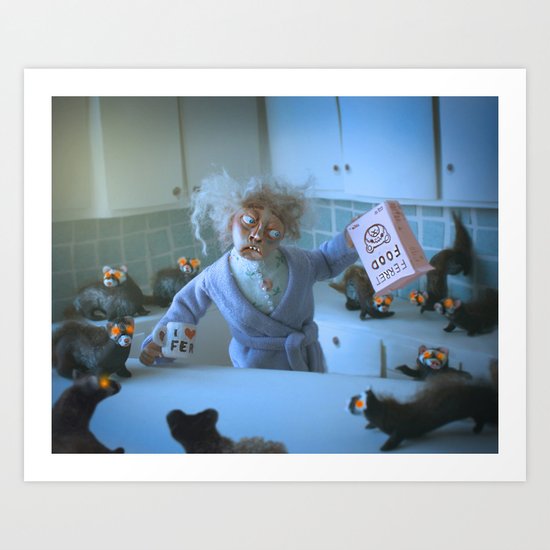 I Heart Ferrets Art Print