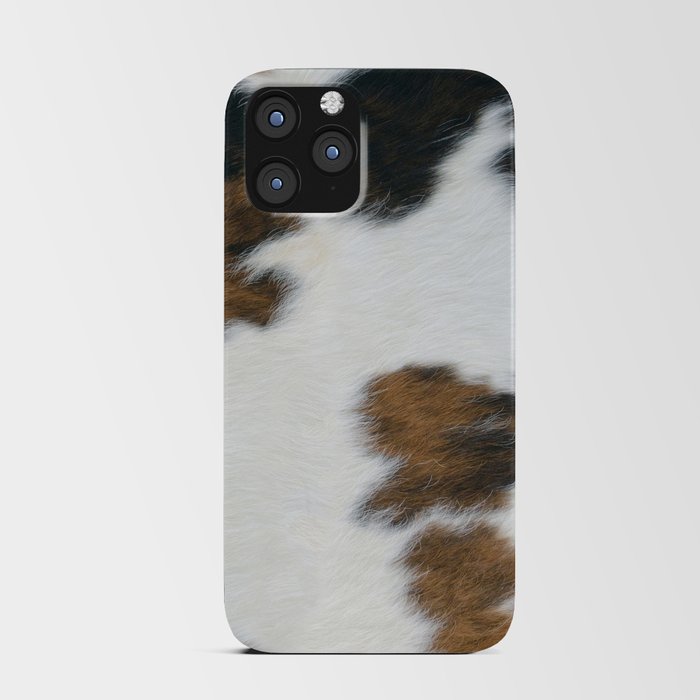 Farmhouse Tan + White Spotty Cowhide iPhone Card Case