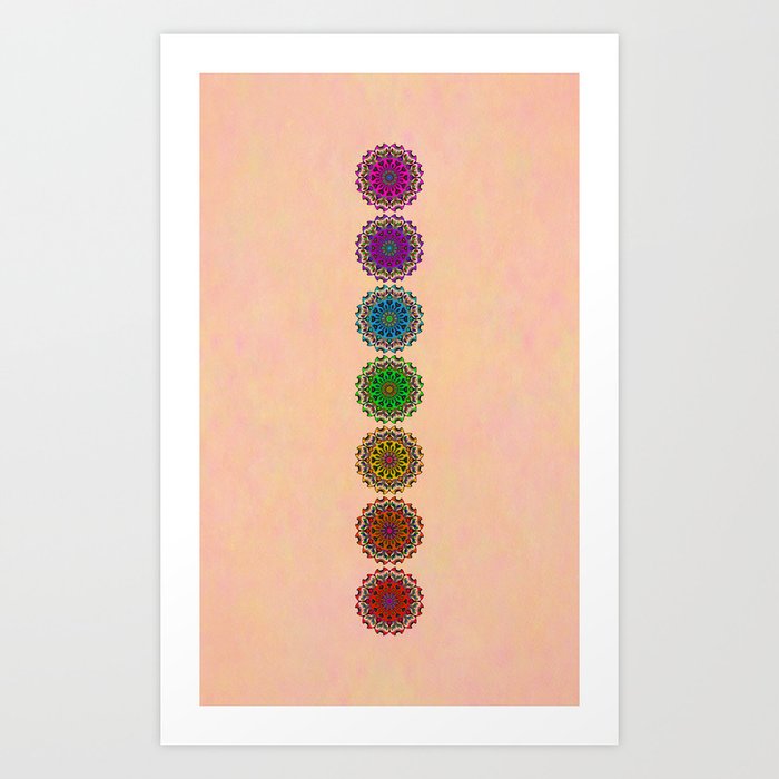 Colorful Rainbow Chakra Mandala Yoga Meditation Seven Sacred