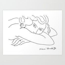 Henry Matisse - Jeune Femme Le Visage Enfoui Dans Les Bras - Young Woman with Face Buried in Arms portrait sketch painting Art Print