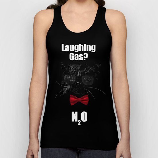 Grumpy Chemistry Cat Geek Science Meme Whimsical Animals in Glasses Unisex Tank Top
