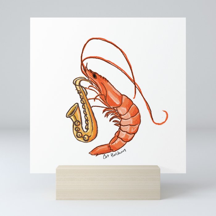 Saxophone Shrimp Mini Art Print