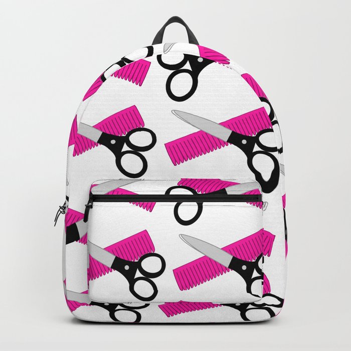Comb and Scissors Pattern Backpack