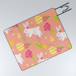 Happy Easter Chicken And Rabbit Collection Picnic Blanket