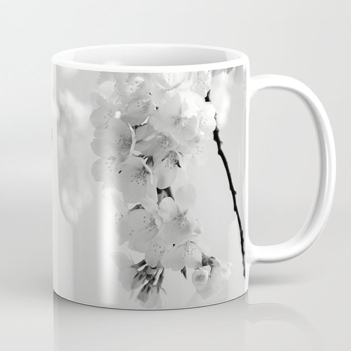 Cherry Blossoms in Black and White Coffee Mug