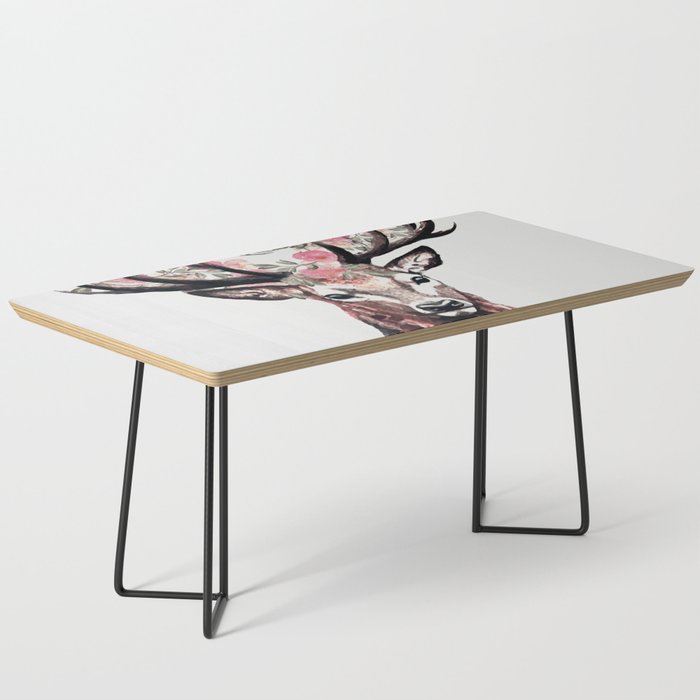 Deer And Flowers Coffee Table By Nadja1 Society6 Deer And Flowers Coffee Table