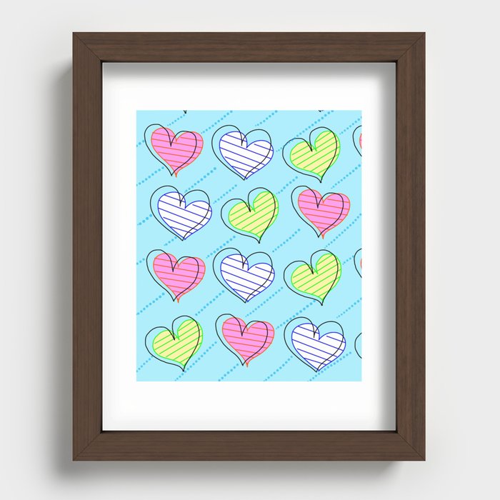 Colores hearts Recessed Framed Print