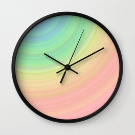 Abstract Pastel Rainbow I Cute abstract circles, gradient pattern Wall Clock