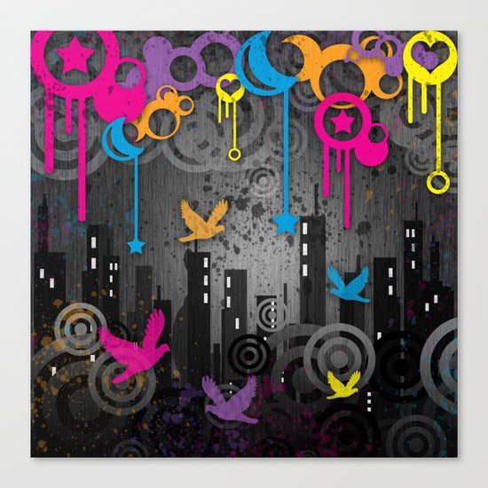 Vector City Grunge. Canvas Print