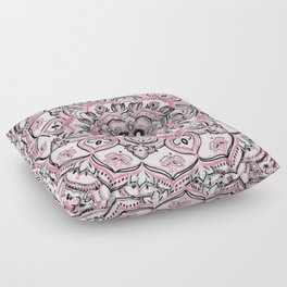 Magical Mandala in Monochrome + Pink Floor Pillow