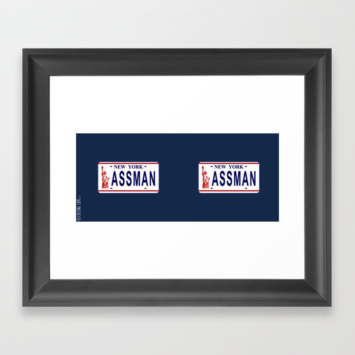 Assman License Plate Framed Art Print