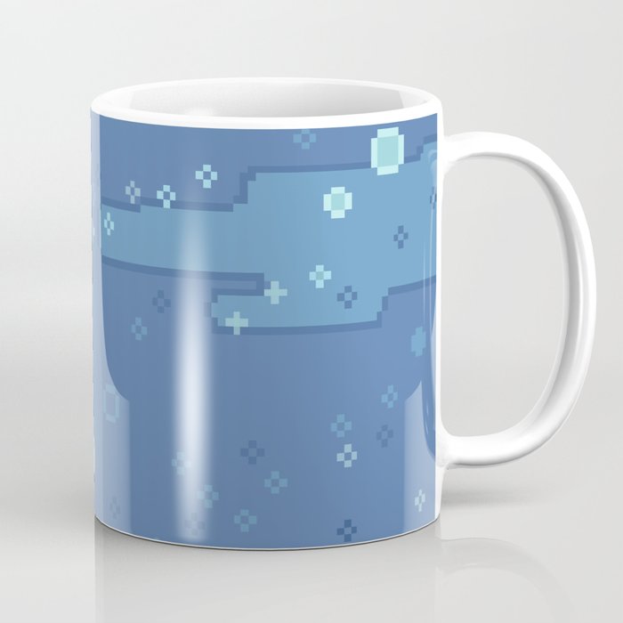 Blue Space Bubbles (8bit) Coffee Mug