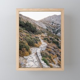 Path into the Mountains | Greek Nature | Colorful and Bright Travel Photography in Greece, Europe Framed Mini Art Print