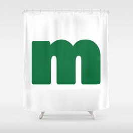 m (Olive & White Letter) Shower Curtain