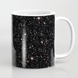 black glitter night  Coffee Mug | Sparkly, Shine, Foil, Metallic, Graphicdesign, Trendy, Luxury, Sparkle, Bright, Pattern 