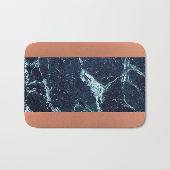 Blue Marble & Copper Bath Mat