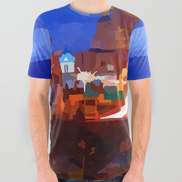 Hartford Connecticut Skyline at Night All Over Graphic Tee
