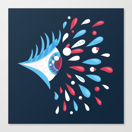 Dark Psychedelic Eye With Colorful Tears Canvas Print