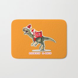 Santa Claus Dinosaur T-Rex (by ACCI) with Toy Bag Bath Mat | Dinosaur, Jurassic, Green, Pal, Friend, Dino, Boy, Play, Prehistoric, Rex 
