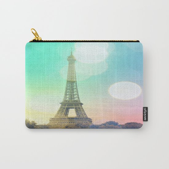 Paris. : Pastel Rainbow Bokeh Carry-All Pouch