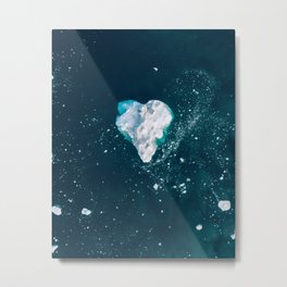 Heart of Winter - Aerial view of Icebergs in the arctic Ocean Metal Print | Abstract, Iceland, Winter, Heart, Minimal, Romantic, Iceberg, Love, Valentines, Photo 