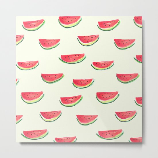 Watercolor Watermelon Metal Print