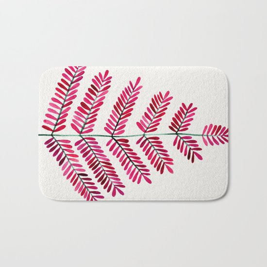 Pink Leaflets Bath Mat