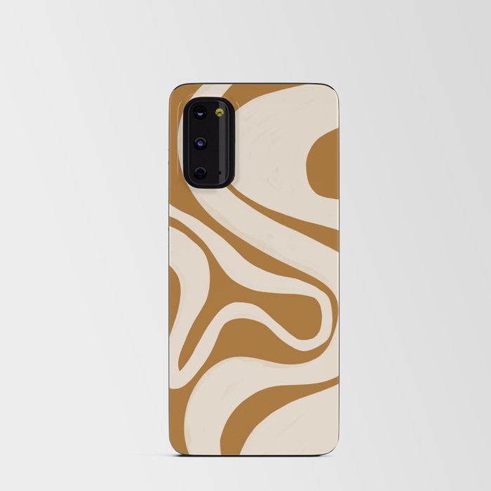Swirl Lines in Sudan Brown Yellow + Tan  Android Card Case