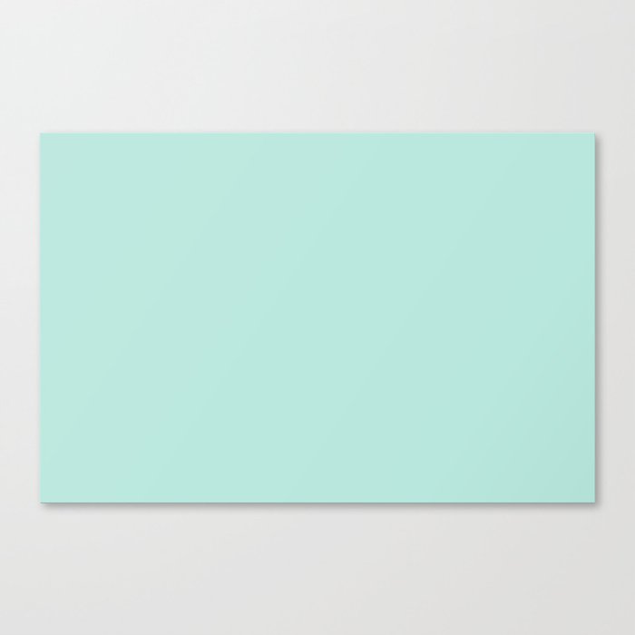 Light Pastel Aqua Green Blue Solid Color Pairs to Sherwin Williams Aquatint  SW6936 Canvas Print by Simply_Solid_Colors | Society6