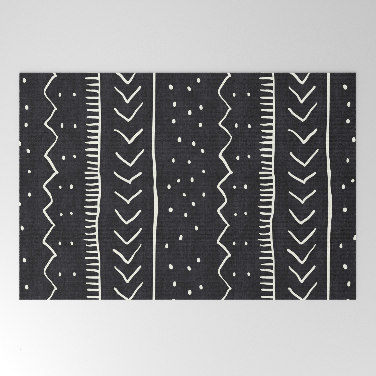 Moroccan Stripe In Black And White Welcome Mat By Beckybailey1