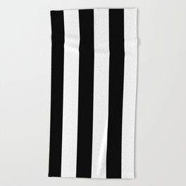 Black & White Vertical Stripes - Mix & Match with Simplicity of Life Beach Towel