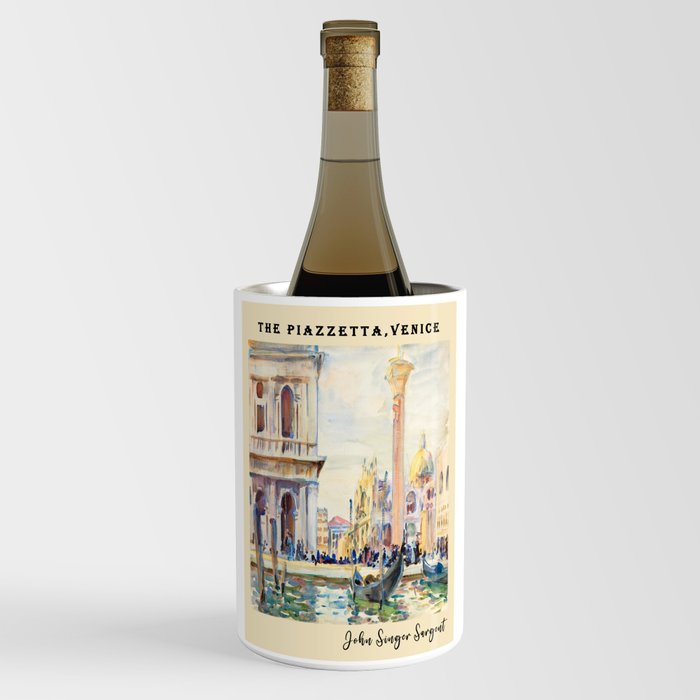 Watercolor Vintage Venice The Piazzetta by John Singer Sargent Wine Chiller