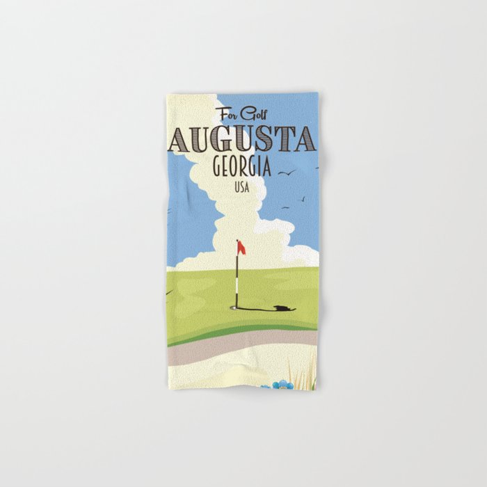 Augusta Georgia Golf Poster Hand & Bath Towel