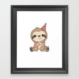Birthday Sloth For Children A Birthday Framed Art Print